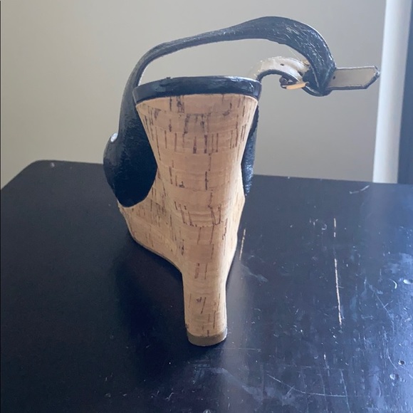 Nine West black patent and cork wedges - Picture 2 of 6